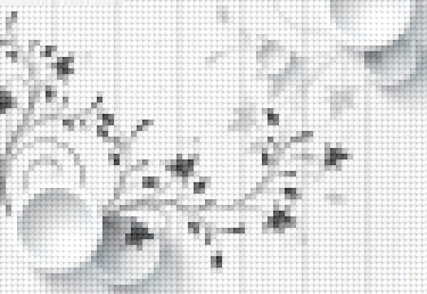 Weiße Wand mit schwarzen und weißen Blumen Weiße Wand mit schwarzen und weißen Blumen