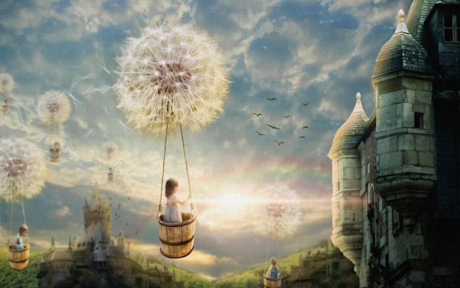 Mädchen in einem Korb auf einer Schaukel mit einer Pusteblume im Himmel u16580p 900x563 - Mädchen in einem Korb auf einer Schaukel mit einer Pusteblume im Himmel - tegory