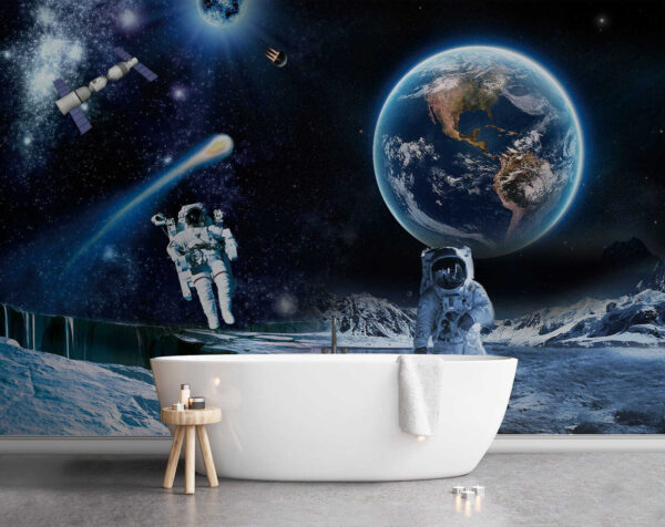 Astronauten auf einem Mond Astronauten auf einem Mond