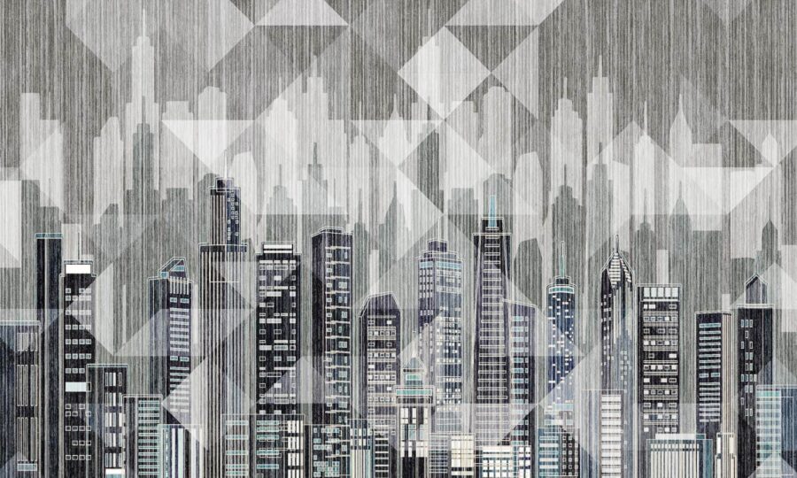 Skyline der Stadt mit vielen Gebäuden