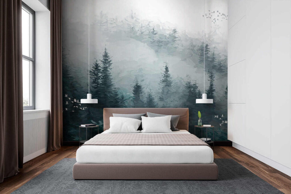 u23921pib1 1024x683 - Nebliger Wald mit fliegenden Vögeln - tegory