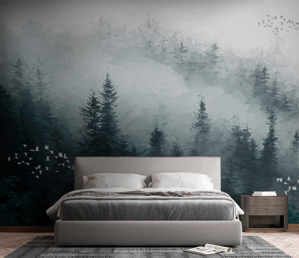 u23921pib4 1024x883 - Nebliger Wald mit fliegenden Vögeln - tegory