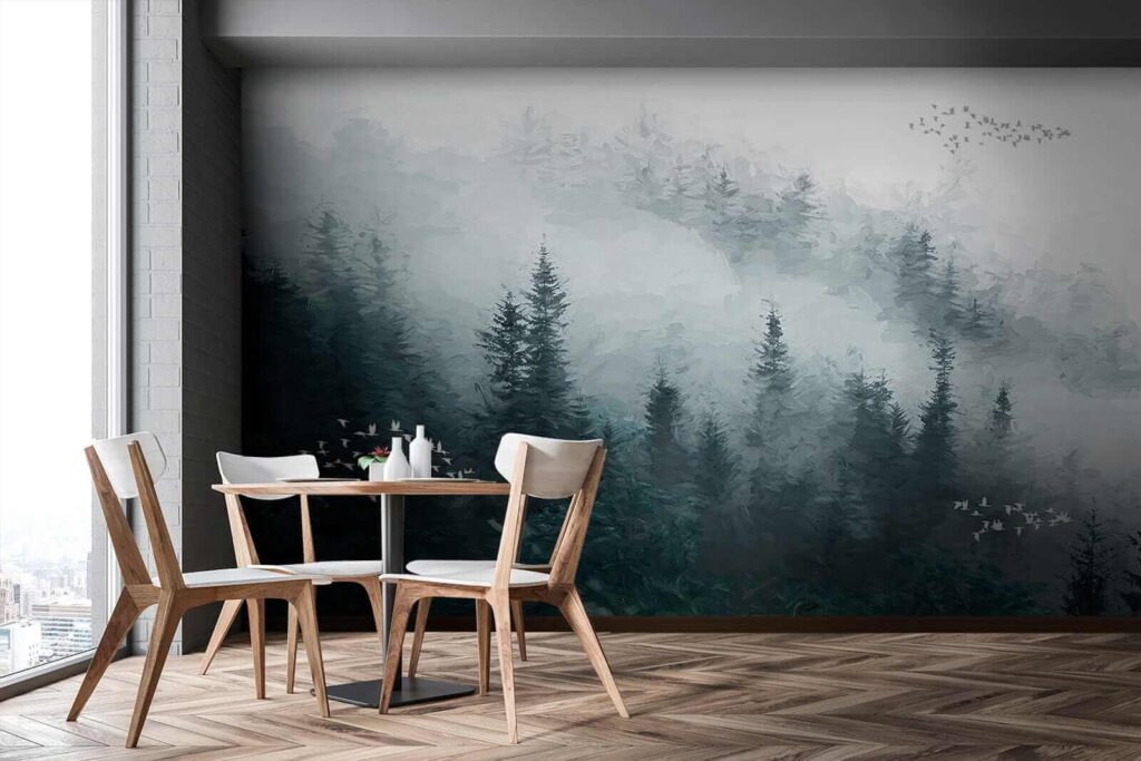 u23921pik2 1024x683 - Nebliger Wald mit fliegenden Vögeln - tegory