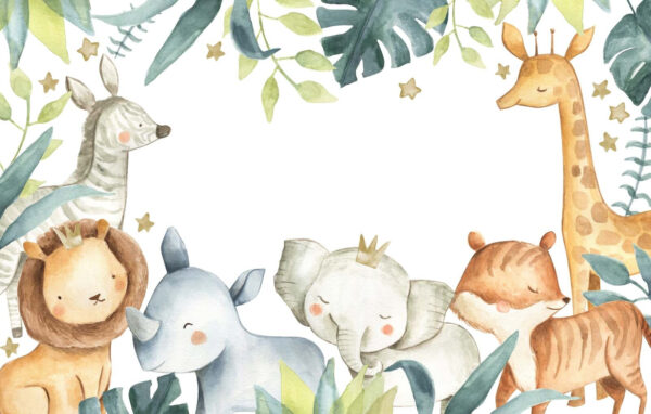 Aquarellrahmen mit Tieren Aquarellrahmen mit Tieren