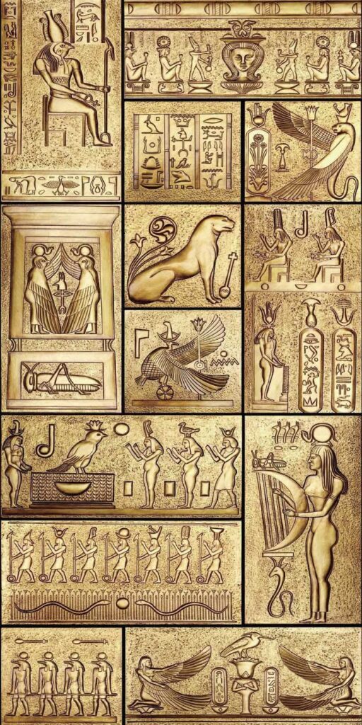 Collage aus altägyptischen Symbolen Collage aus altägyptischen Symbolen