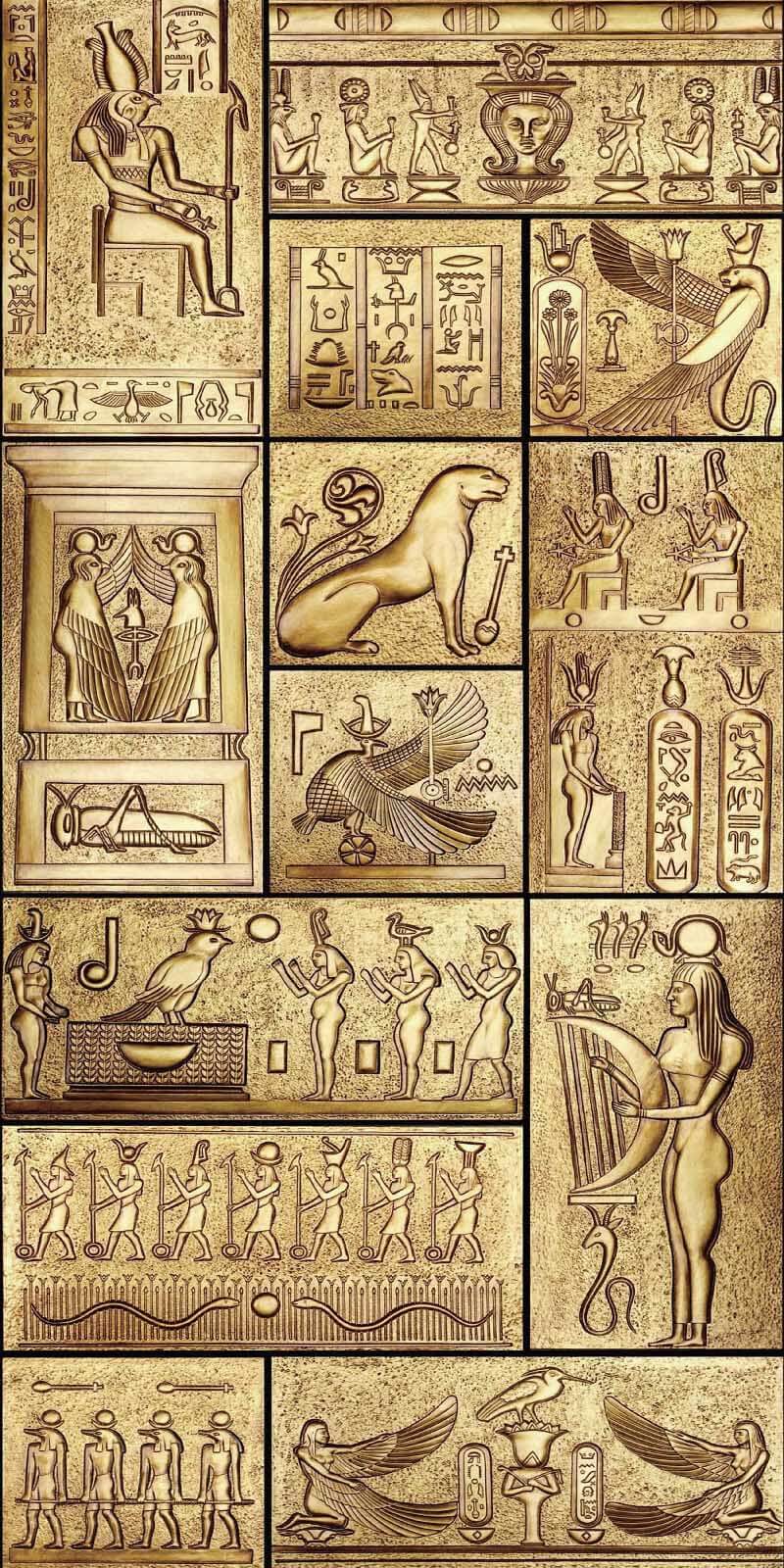Collage aus altägyptischen Symbolen