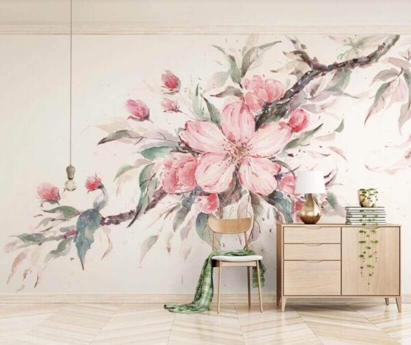 Malerei von rosa Blumen auf einem Zweig u29797pih1m 600x505 - Malerei von rosa Blumen auf einem Zweig - tegory