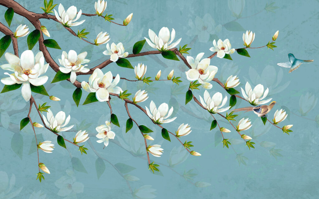 Weiße Blüten auf einem Zweig Weiße Blüten auf einem Zweig