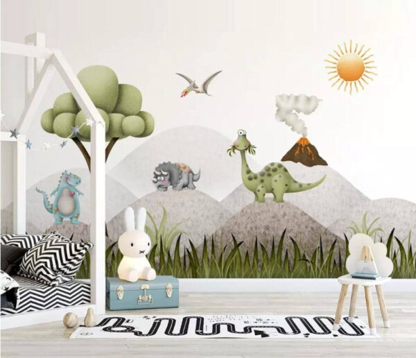 Cartoon-Dinosaurier in einer Landschaft Cartoon-Dinosaurier in einer Landschaft