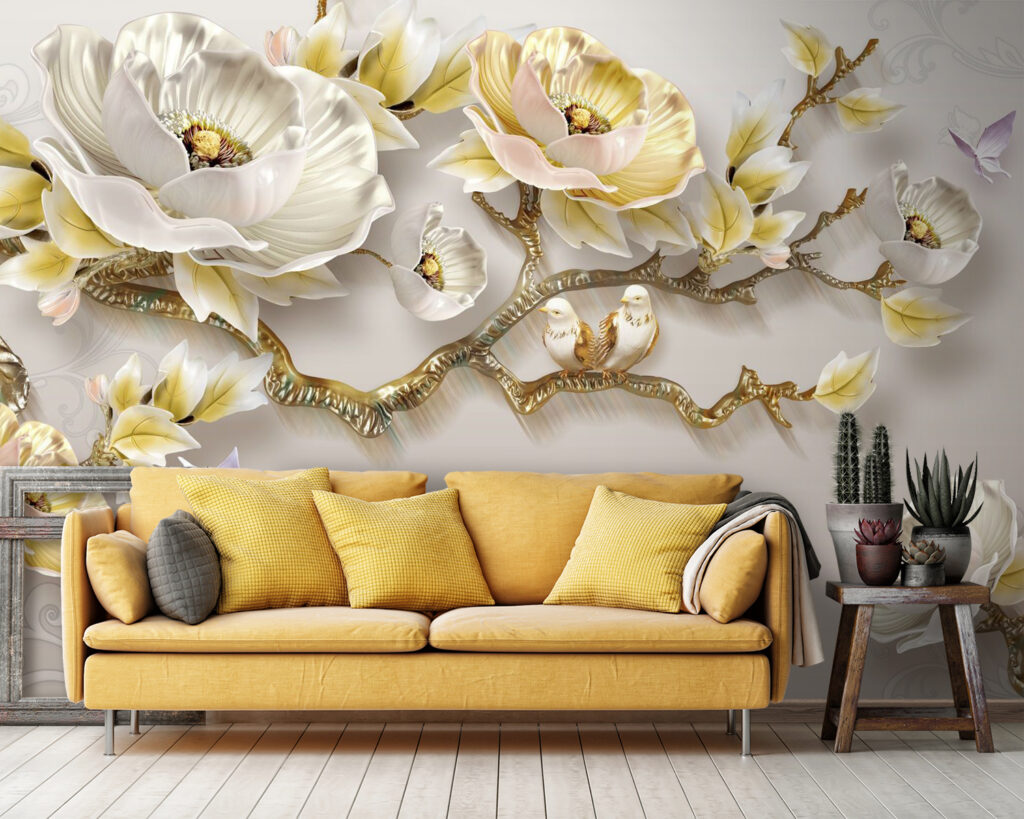 Tapete mit Blumen und Vögeln u31662pig36 1024x819 - Tapete mit Blumen und Vögeln - tegory