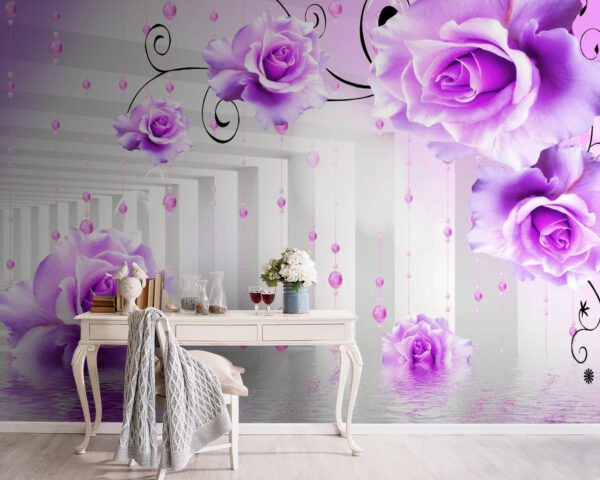 Lila Rosen von einer Decke Lila Rosen von einer Decke
