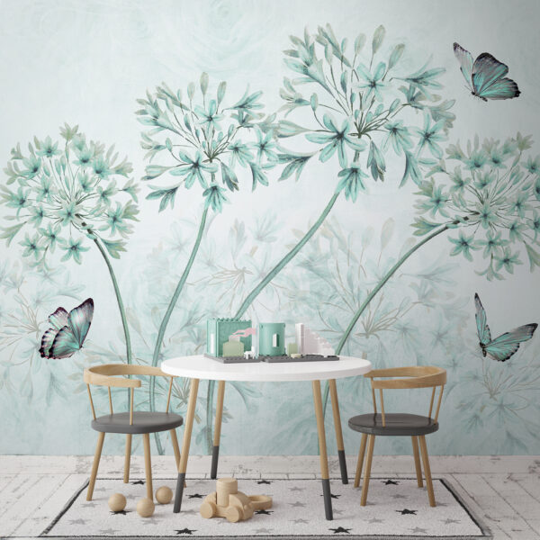 Fototapeten Ein Gemälde mit Blumen und Schmetterlingen (Artikelnummer: u35495v2) Fototapeten Fototapeten Ein Gemälde mit Blumen und Schmetterlingen (Artikelnummer: u35495v2)