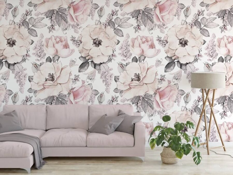 Muster aus Blumen und Blättern