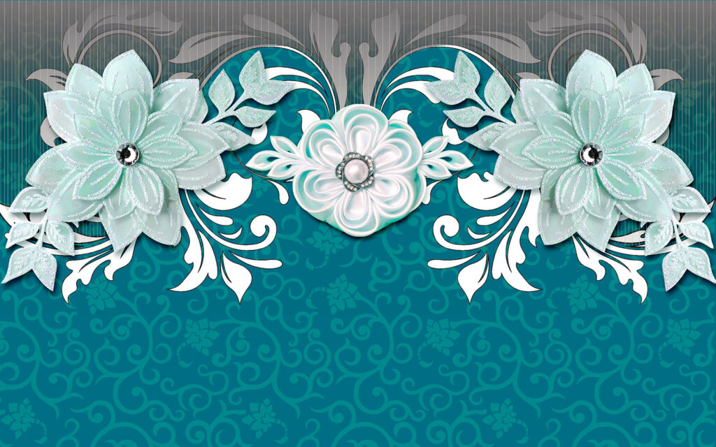 Blaues und weißes Blumenmuster Blaues und weißes Blumenmuster