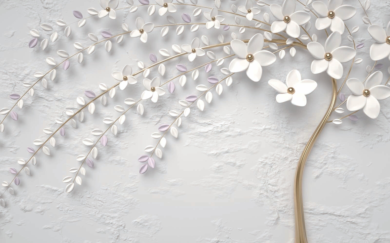 Elegant White Floral Wall Artistry