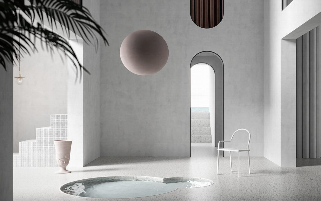 Zimmer mit einem Pool und einem Stuhl Zimmer mit einem Pool und einem Stuhl