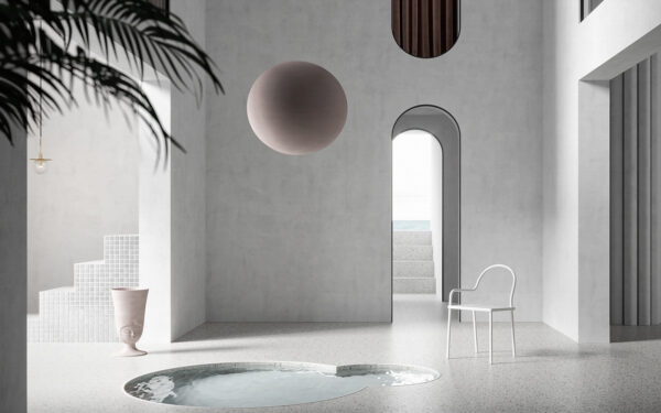Zimmer mit einem Pool und einem Stuhl Zimmer mit einem Pool und einem Stuhl