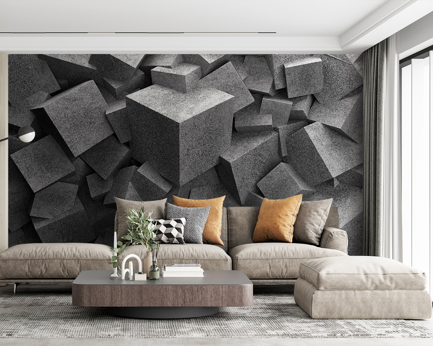 u45975pig63m - Stapel von grauen Würfeln - tegory