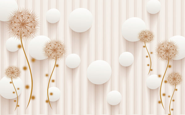 Weiße Kreise und Pusteblumen auf einem weißen Hintergrund Weiße Kreise und Pusteblumen auf einem weißen Hintergrund