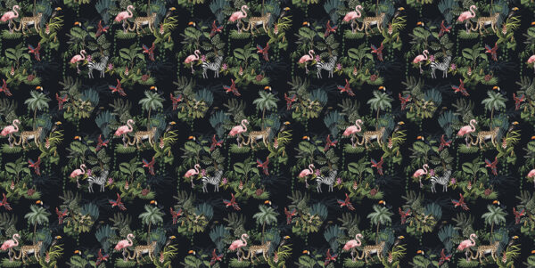 Muster von Flamingos und Zebras Muster von Flamingos und Zebras