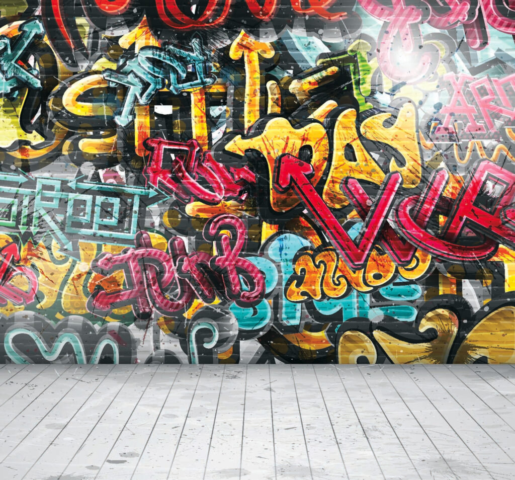 Wand mit Graffiti darauf Wand mit Graffiti darauf