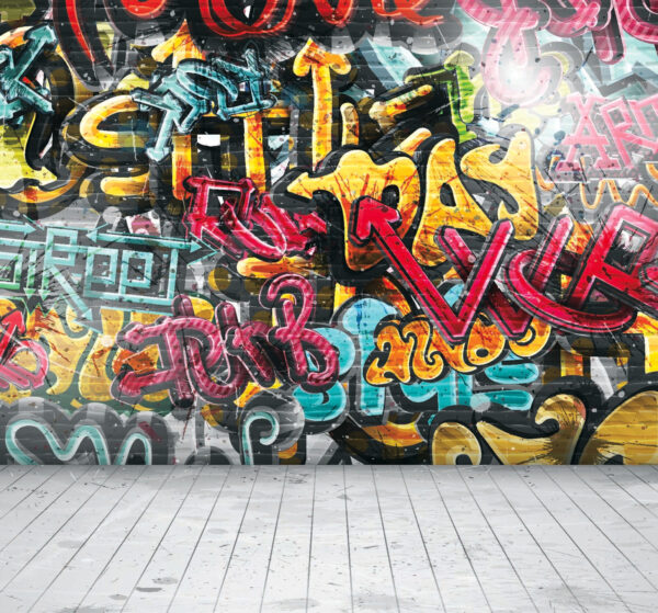 Wand mit Graffiti darauf Wand mit Graffiti darauf