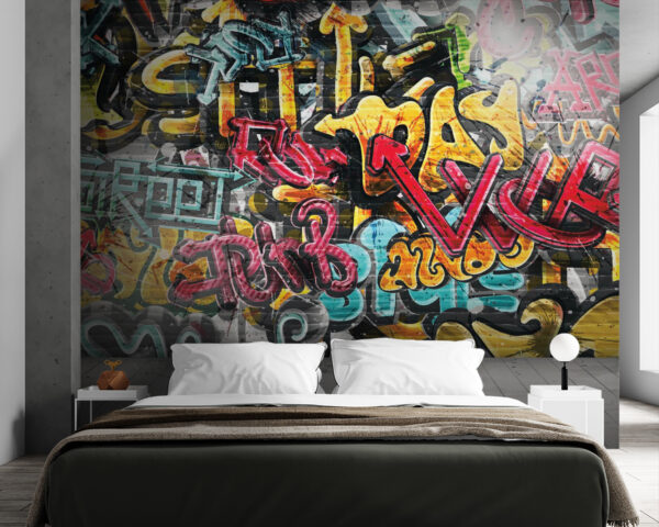Wand mit Graffiti darauf Wand mit Graffiti darauf
