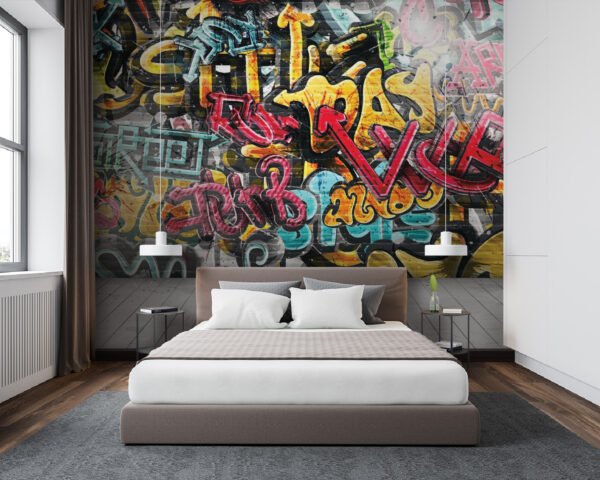 Wand mit Graffiti darauf Wand mit Graffiti darauf