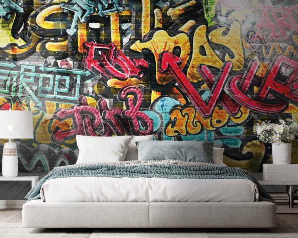 Wand mit Graffiti darauf Wand mit Graffiti darauf