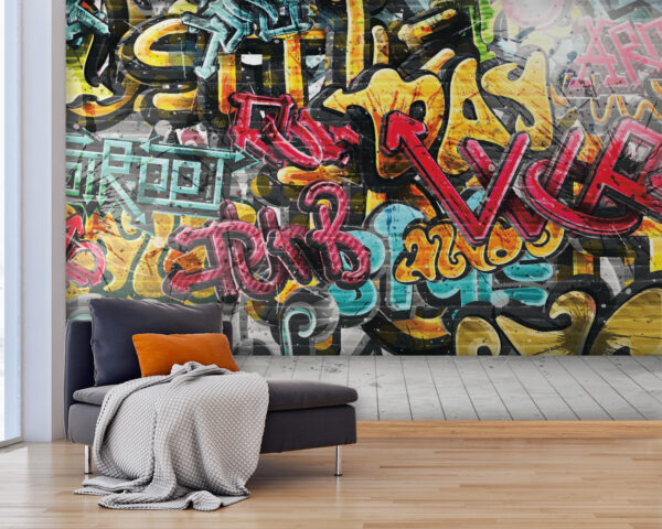Wand mit Graffiti darauf Wand mit Graffiti darauf
