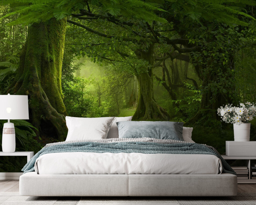 Forest with trees and plants