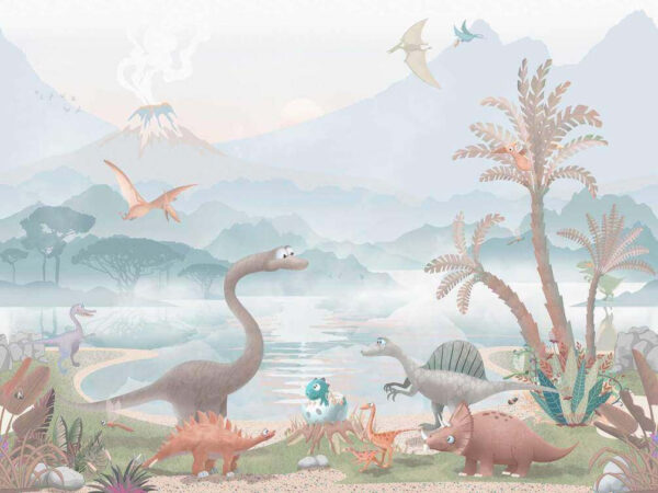 u60040v2p 600x450 - Eine Gruppe von Dinosauriern in der Nähe eines Sees - tegory