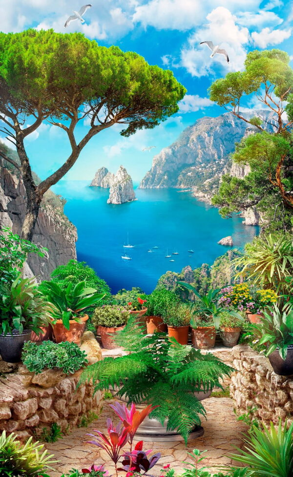 Blick auf den Ozean von einer Klippe aus Blick auf den Ozean von einer Klippe aus
