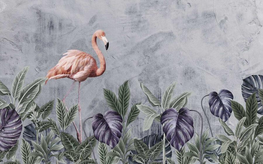Flamingo und Pflanzen