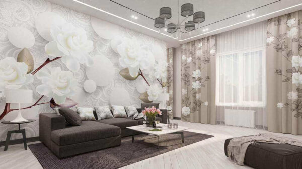 Weiße Blumen und Kreise auf einem weißen Hintergrund Weiße Blumen und Kreise auf einem weißen Hintergrund