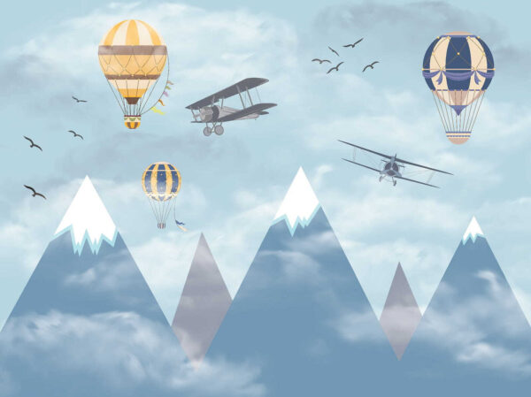 Gruppe von Flugzeugen fliegen in den Himmel Gruppe von Flugzeugen fliegen in den Himmel