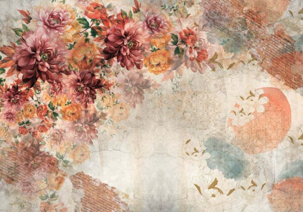 Florales Muster mit Vintage-Strukturen. Florales Muster mit Vintage-Strukturen.