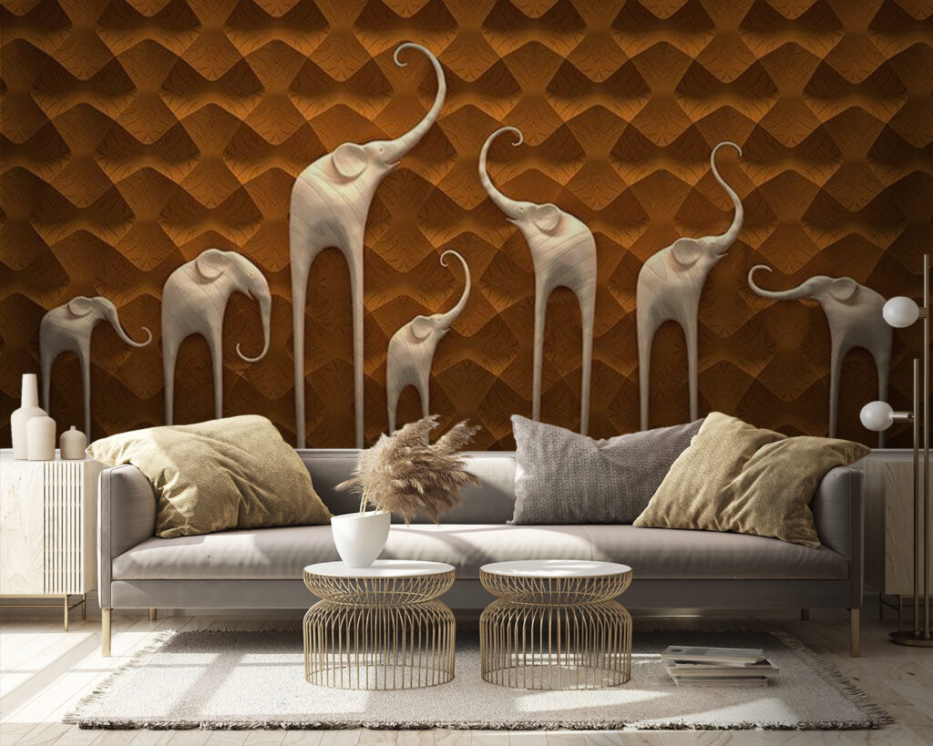 Gruppe von Elefanten an einer Wand u66588pig9 1024x819 - Gruppe von Elefanten an einer Wand - tegory