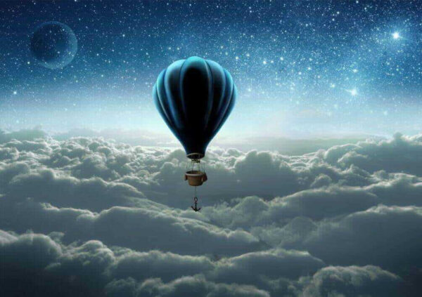 Heißluftballon am Himmel Heißluftballon am Himmel