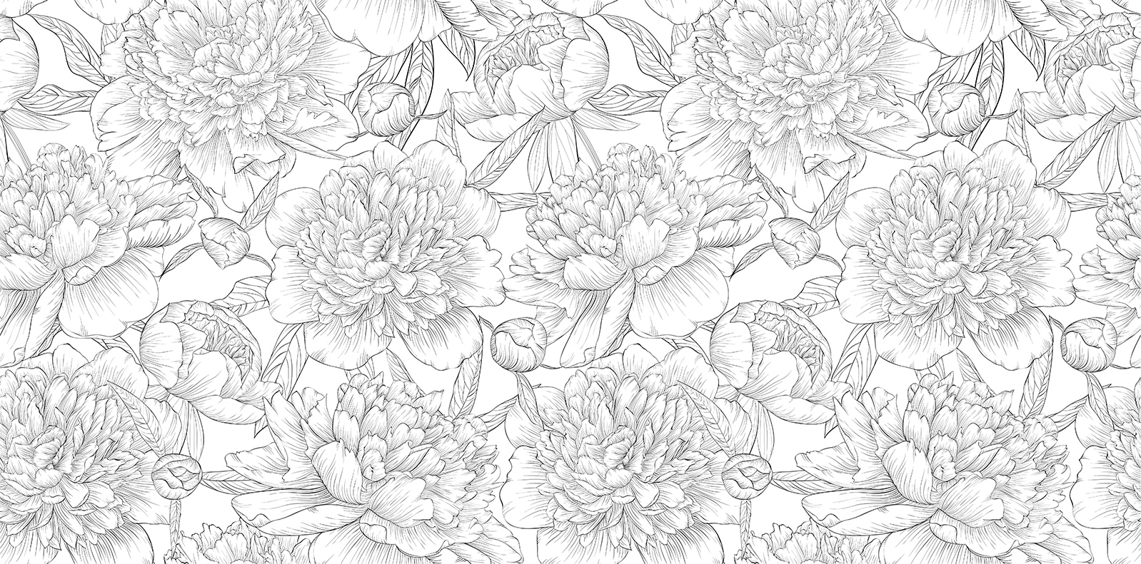 Pattern of flowers and leaves