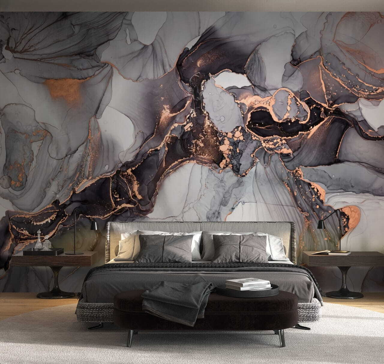 Elegant swirls in muted tones