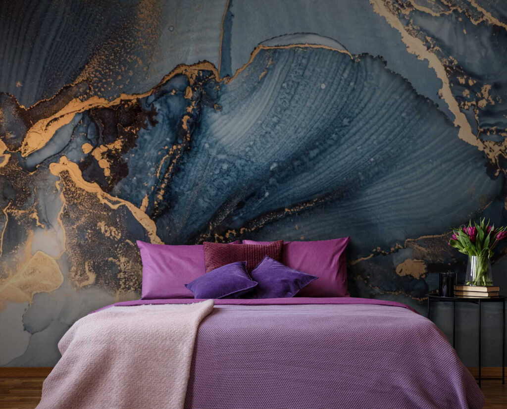 Azure currents mingling with metallic lines Azure currents mingling with metallic lines