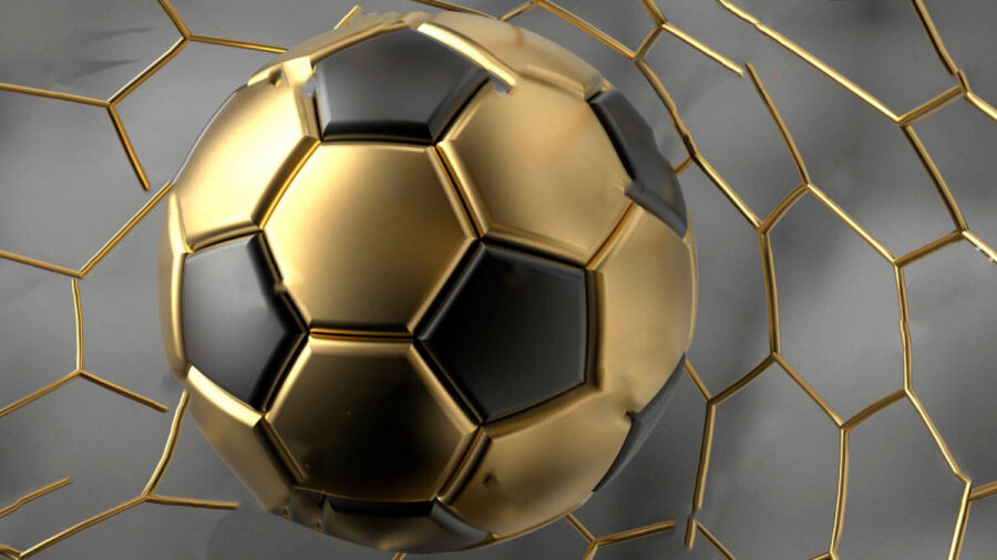 Fußballträume in Metallic-Farben.
