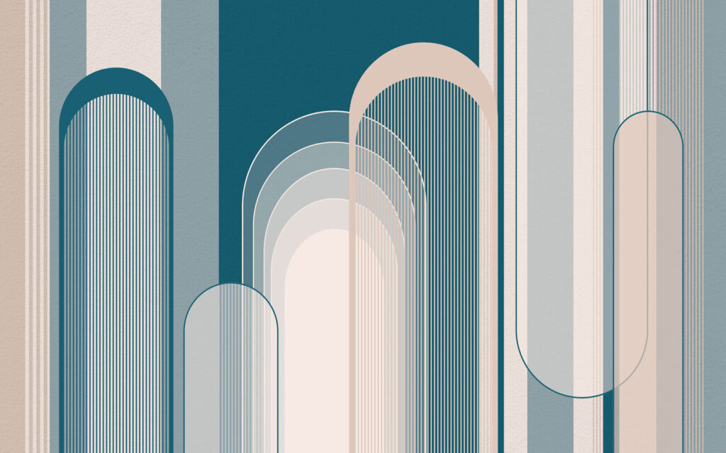 Blaues und weißes Art-Deco-Muster Blaues und weißes Art-Deco-Muster