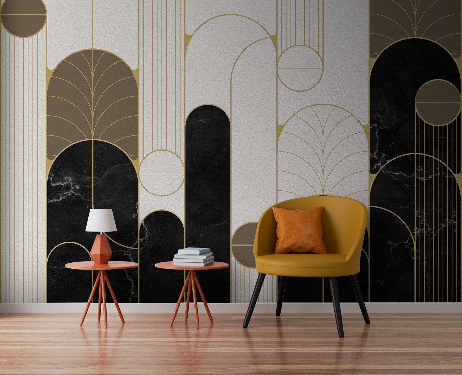 Black and white art deco design