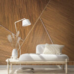 Fototapeten Künstlerische Holzverkleidung mit Muster