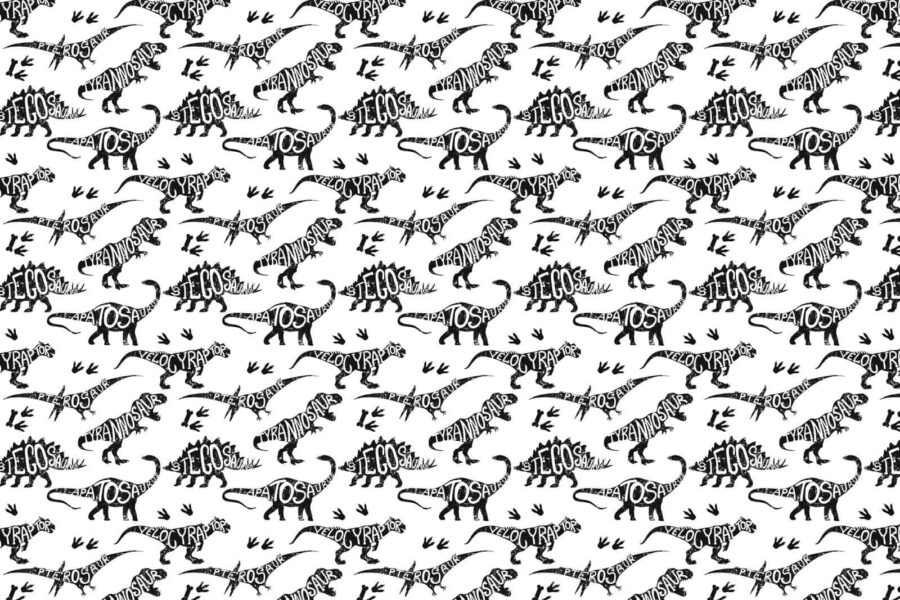 Muster von Dinosauriern mit Wörtern Muster von Dinosauriern mit Wörtern