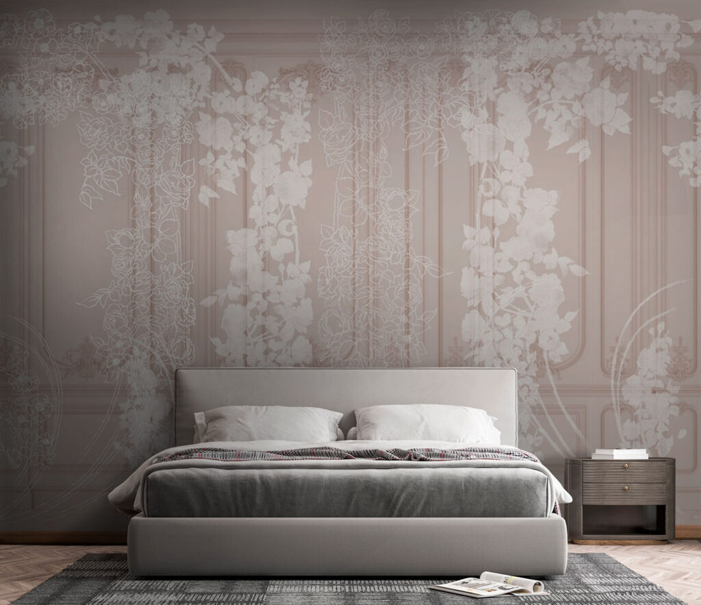White curtain with flowers White curtain with flowers