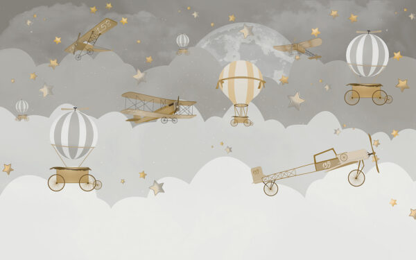 Gruppe von Flugzeugen am Himmel Gruppe von Flugzeugen am Himmel