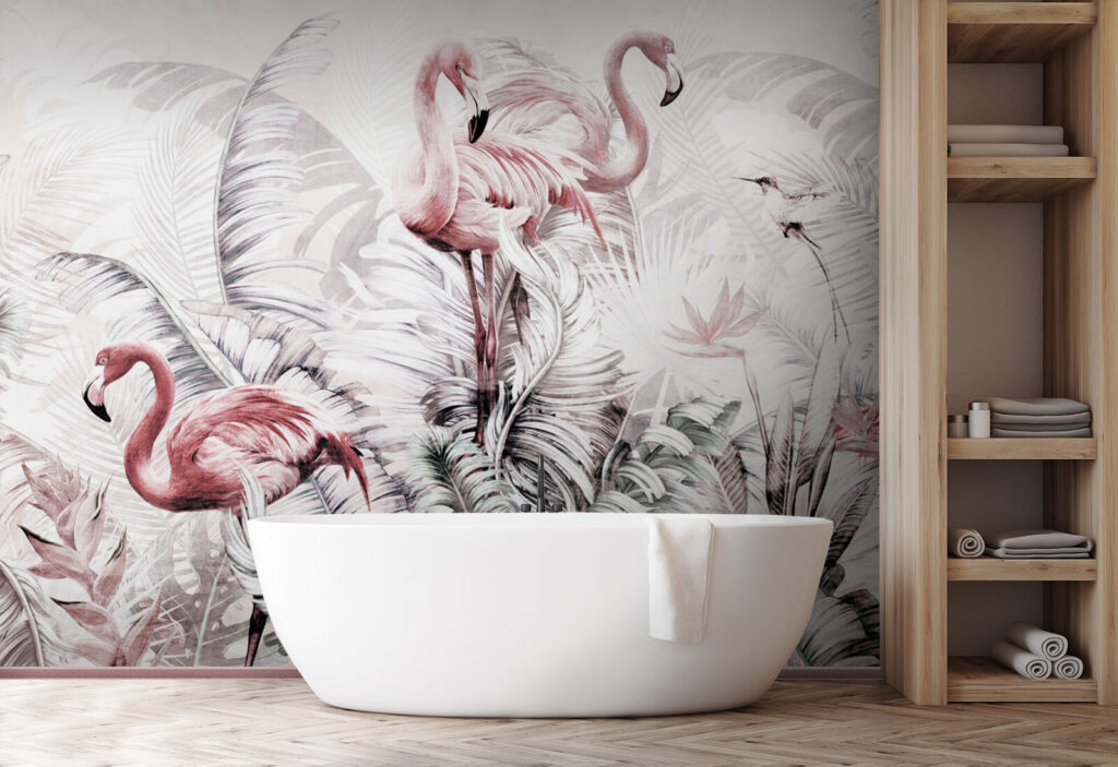 Tapete mit Flamingos und Vögeln u73919pit1 1024x703 - Tapete mit Flamingos und Vögeln